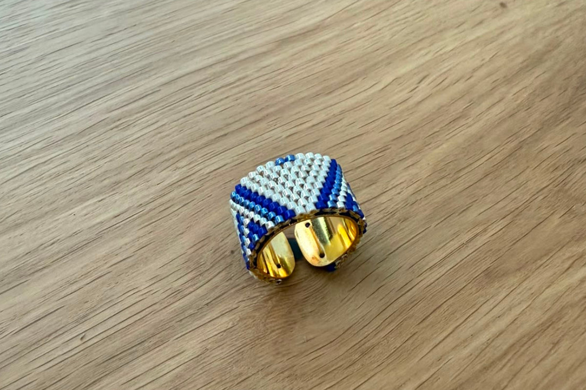 Anillo Azul Chevron